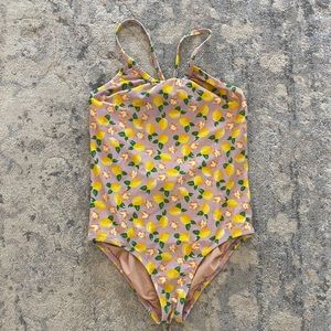 J Crew girls lemon swimsuit